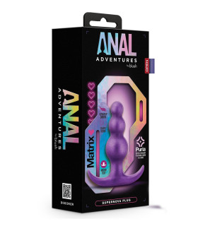Анальная пробка Blush Anal Adventures рельефная, фиолетовая, 7.6 х 2.5 см - No Taboo