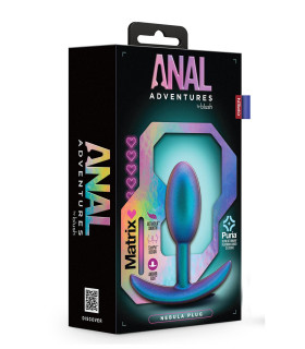Анальная пробка со смещенным центром тяжести Anal Adventure Blush, силиконовая, фиолетовая, 8.9 2.5 см - No Taboo