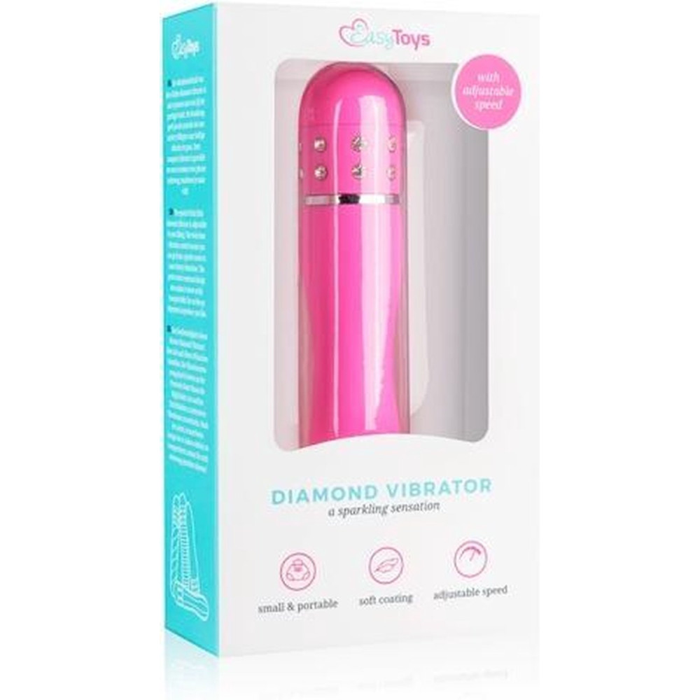 Мини-вибратор со стразами Easytoys, розовый, 11.4 х 2.4 см фото №2 — секс игрушки: Украина, NO TABOO