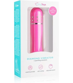Міні-вібратор зі стразами Easytoys, рожевий, 11.4 х 2.2 см - No Taboo