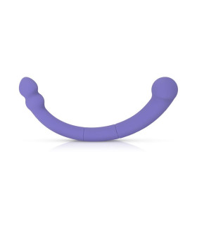 Двухсторонний вибратор Leah Good Vibes Only, силиконовый, фиолетовый, 20 х 3.2 см - No Taboo