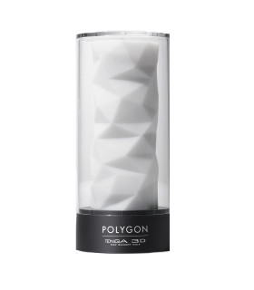 Мастурбатор хай-тек рельєфний Polygon 3D Tenga, білий, 15 х 7 см - No Taboo