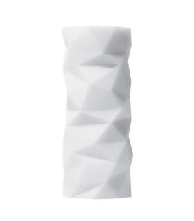 Мастурбатор хай-тек рельєфний Polygon 3D Tenga, білий, 15 х 7 см - No Taboo