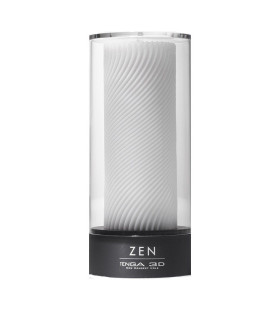 Мастурбатор хай-тек рельєфний Zen 3D Tenga, білий, 15 х 7 см - No Taboo