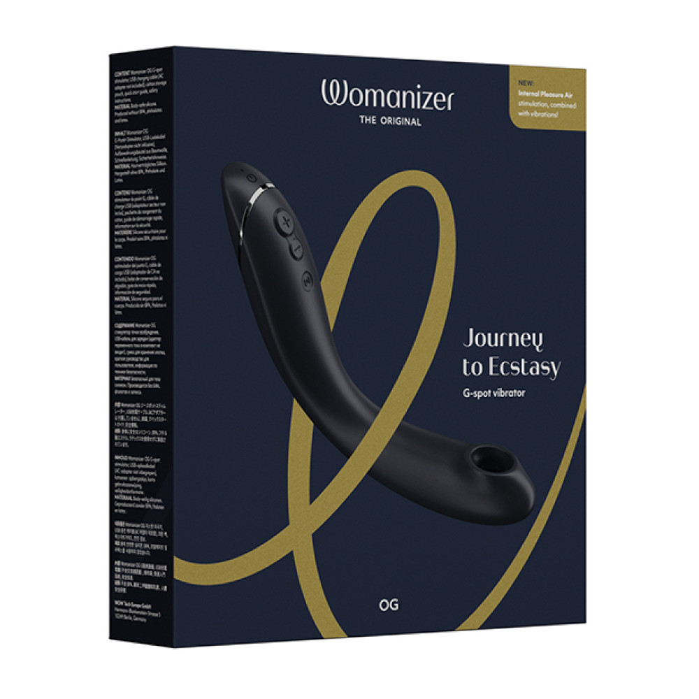Вибратор для точки G Womanizer OG Dark Gray с волновой стимуляцией, черный, 17.6 х 3.9 см фото №7 — секс игрушки: Украина, NO TABOO