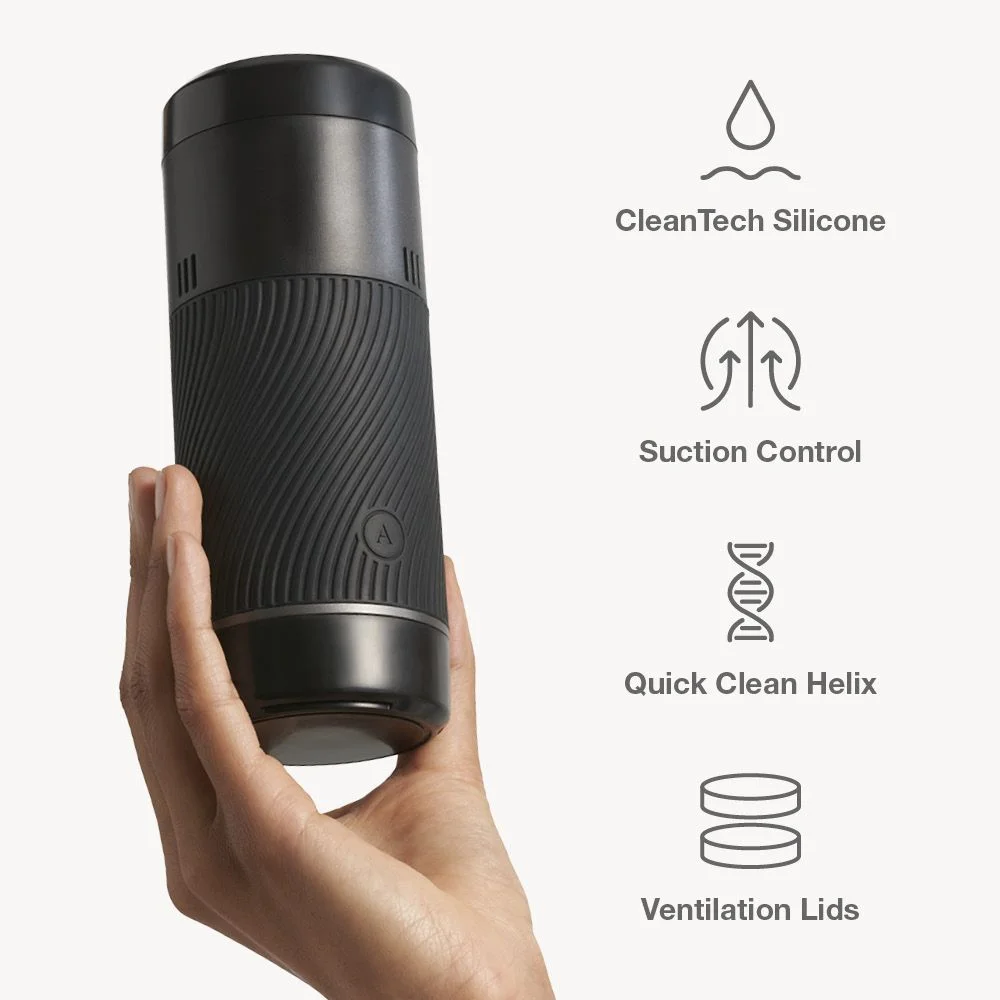 Мастурбатор хай-тек в колбе Arcwave Pow Stroker Black, рельефный, 18 х 7 см фото №17 — секс игрушки: Украина, NO TABOO