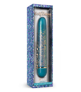 Вибратор с блестками Blush Etherial Periwinkle, голубой, 17.7 х 2.5 см - No Taboo