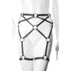 Гартеры One Size G7.1 Candy Hero, из натуральной кожи, черные, фото №5 — секс шоп Украина, NO TABOO
