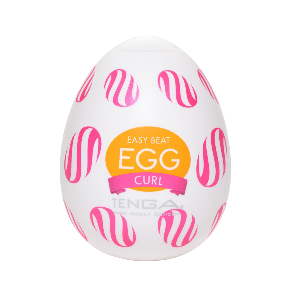 Мастурбатор нереалистичный Tenga Curl Egg Easy Beat, рельефный, со смазкой, 49 × 49 × 61 мм фото №0 — секс игрушки: Украина, NO TABOO