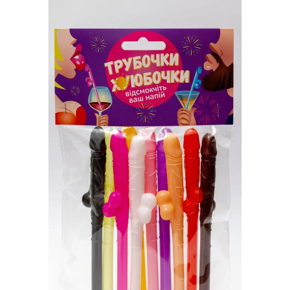 Трубочки для напитков в виде пениса, 10 шт, фото №0 — секс шоп Украина, NO TABOO