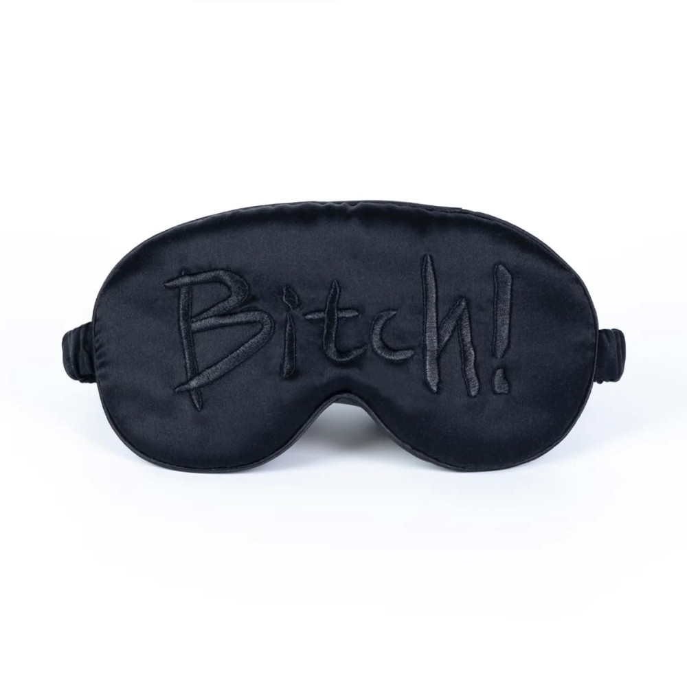 Маска на глаза с надписью Bitch! от UPKO, шелковая, черная, фото №0 — секс шоп Украина, NO TABOO