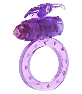 Эрекционное кольцо с вибрацией Toy Joy, фиолетовое, 4.5 см - No Taboo