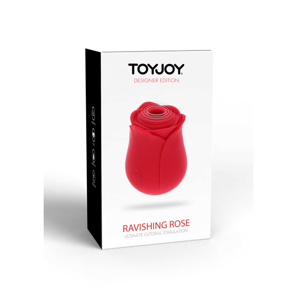 Вакуумный стимулятор клитора в виде розы Toy Joy Ravishing Rose, красный, 7.5 х 5.6 см фото №2 — секс игрушки: Украина, NO TABOO