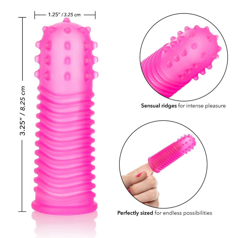 Насадки на палец California Exotics, рельефные, розовые, 2 шт фото №6 — секс игрушки: Украина, NO TABOO