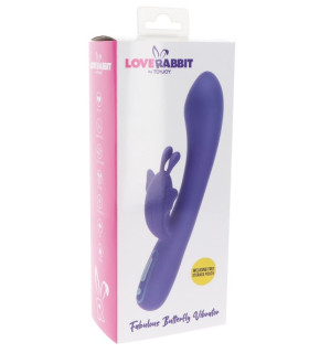 Вібратор-кролик з метеликом Toy Joy, фіолетовий, 21.5 х 3.8 см - No Taboo