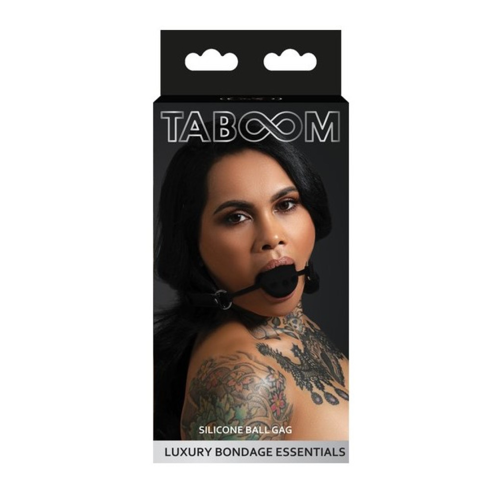 Кляп с шариком Taboom, черный, фото №0 — секс шоп Украина, NO TABOO
