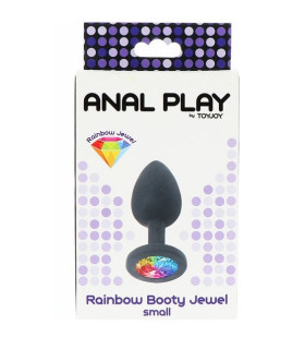 Анальная пробка S с кристаллом Toy Joy, черная, 7 х 2.5 см - No Taboo