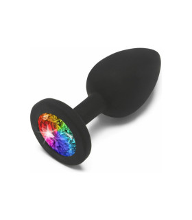Анальная пробка S с кристаллом Toy Joy, черная, 7 х 2.5 см - No Taboo
