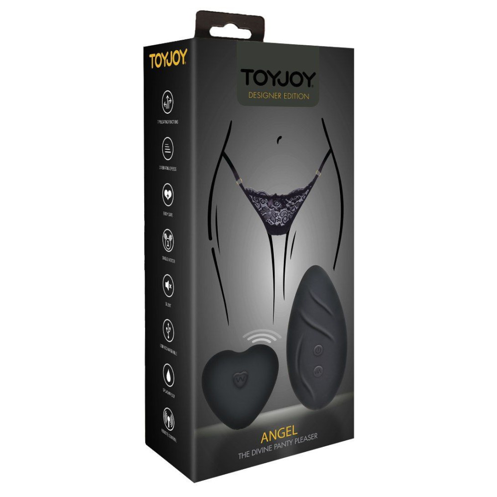 Вибратор в трусики с дистанционным пультом управления Toy Joy, трусики в комплекте, черного цвета фото №2 — секс игрушки: Украина, NO TABOO