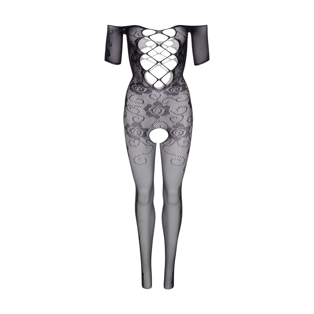 Эротичный бодистокинг в сеточку One Size Daring Intimates, с открытой интимной зоной, черный, фото №6 — секс шоп Украина, NO TABOO