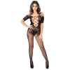 Эротичный бодистокинг в сеточку One Size Daring Intimates, с открытой интимной зоной, черный, фото №1 — секс шоп Украина, NO TABOO