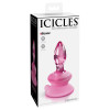 Анальная пробка с присоской Icicles No. 90, стеклянная, розовая, 8 х 3.5 см фото №2 — секс игрушки: Украина, NO TABOO