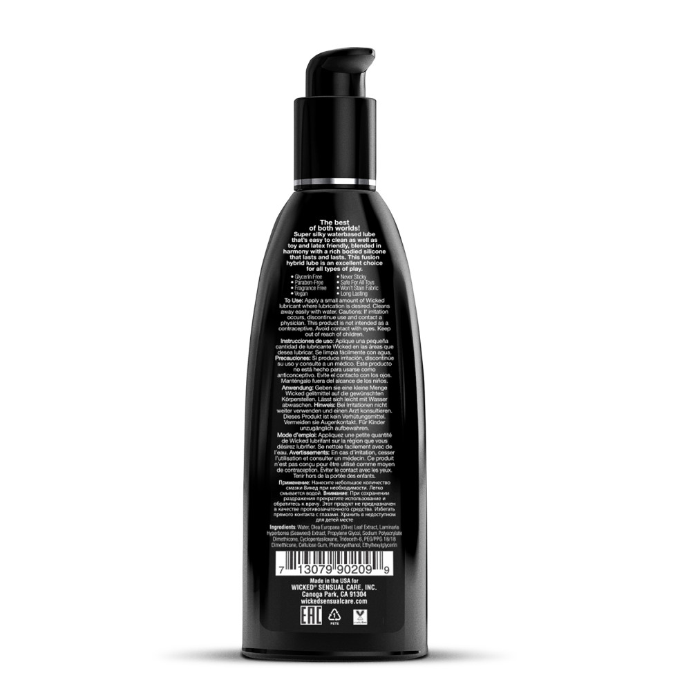 Лубрикант на гибридной основе Wicked Sensual Care нейтральный, 240 мл, фото №2 — секс шоп Украина, NO TABOO