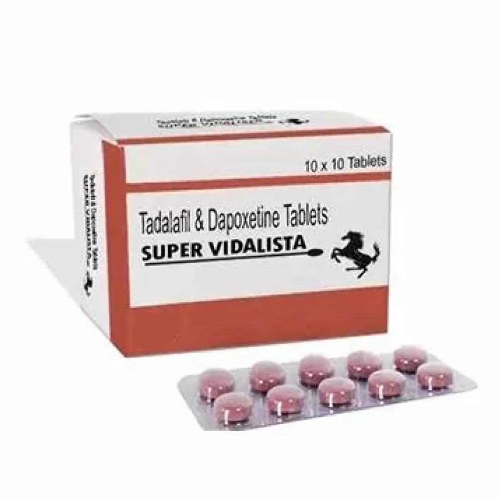 Збудник чоловічий Super Vidalista Tadalafil & Dapoxetine для стійкої ерекції, 10 пігулок, фото №2 — секс шоп Україна, NO TABOO