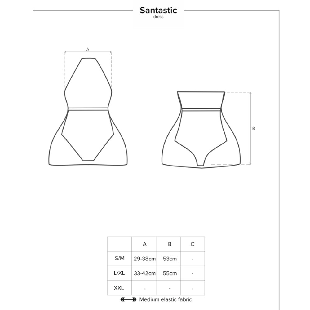 Сексуальное платье новогоднее S/M Obsessive Santastic, красное, фото №5 — секс шоп Украина, NO TABOO