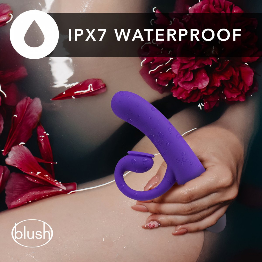 Вибратор-кролик с вакуумной стимуляцией Blush Oh Bunny, фиолетовый, 19.6 х 3.1 см фото №7 — секс игрушки: Украина, NO TABOO