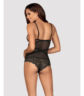 Сексуальное боди Obsessive Bondea L/XL, черное - No Taboo