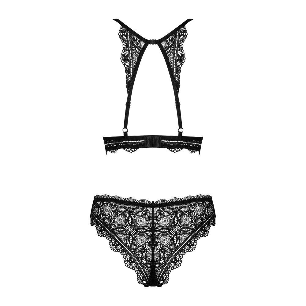 Комплект кружевного белья Obsessive Renelia S/M, черный, фото №4 — секс шоп Украина, NO TABOO