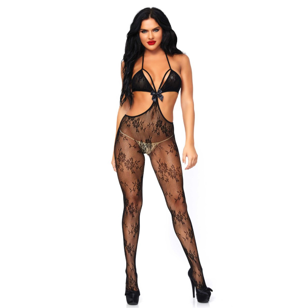 Бодистокинг эротичный One Size Lust & Lace Leg Avenue, кружевной, черный, фото №0 — секс шоп Украина, NO TABOO