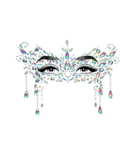 Стразы в виде вечерней маски Masquerade Mask от Leg Avenue, прозрачные - No Taboo