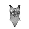 Боди сексуальное в сетку One Size B134 Obsessive, с интимным вырезом, черное, фото №3 — секс шоп Украина, NO TABOO