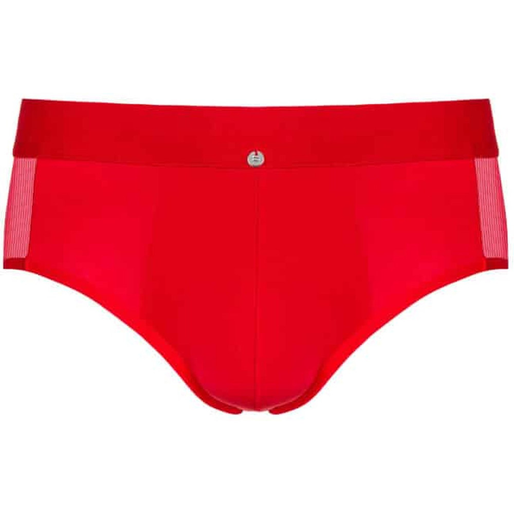 Трусы мужские S/M Obsessive Boldero, с сеточкой, красные, фото №3 — секс шоп Украина, NO TABOO