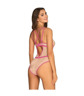 Боди сексуальное S/M Nudelia Obsessive, розовое - No Taboo