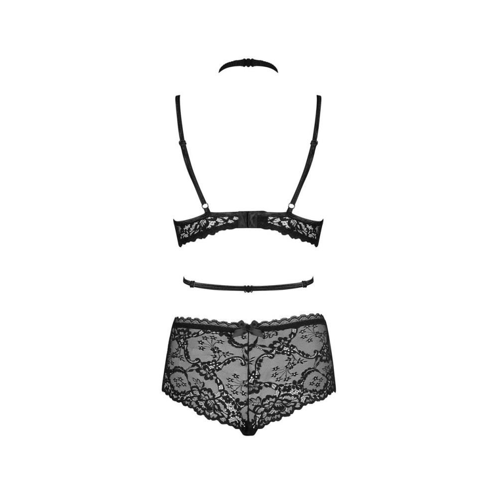 Комплект сексуального белья L/XL Raquelia Obsessive, кружевное, черное, фото №4 — секс шоп Украина, NO TABOO
