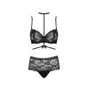 Комплект сексуального белья L/XL Raquelia Obsessive, кружевное, черное, фото №3 — секс шоп Украина, NO TABOO