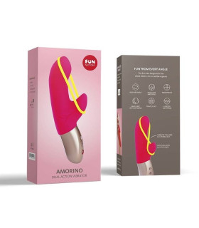 Вибратор-кролик Fun Factory Amorino, силиконовый, розовый, 17 х 3.3 см - No Taboo