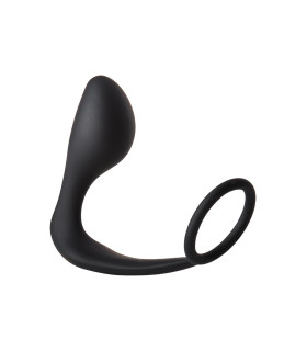 Анальная пробка Dream Toys Fantasstic с эрекционным кольцом, черная, 12 х 3.4 см - No Taboo