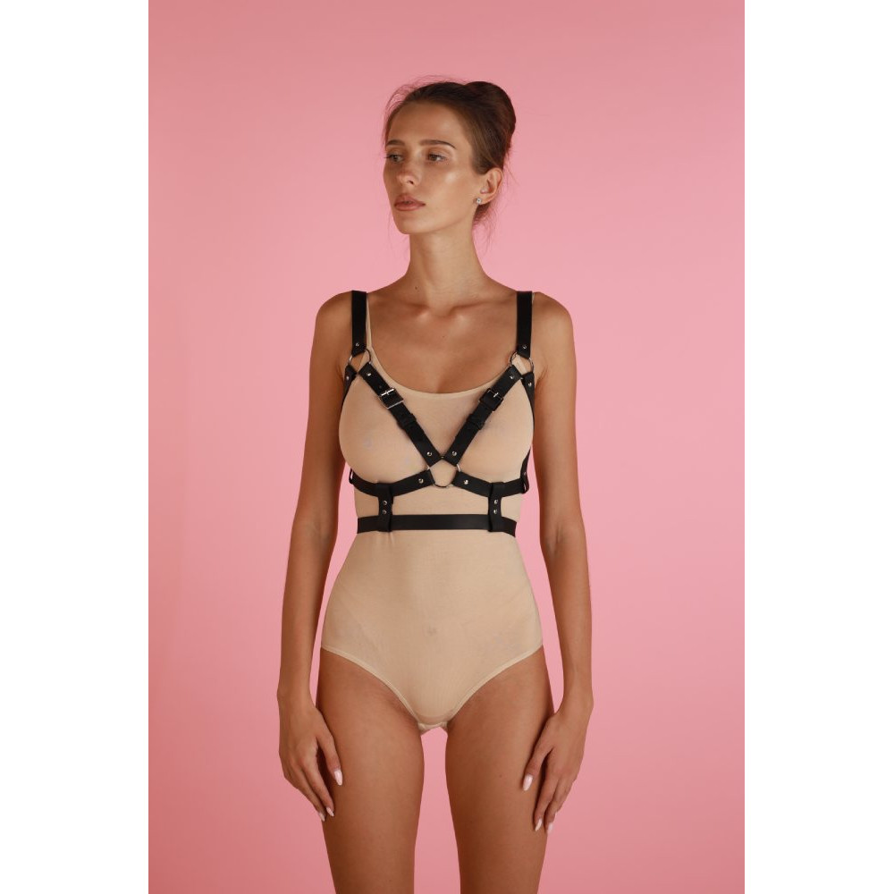 Портупея на груди One Size Chst4, екошкіра, чорна, фото №4 — секс шоп Україна, NO TABOO