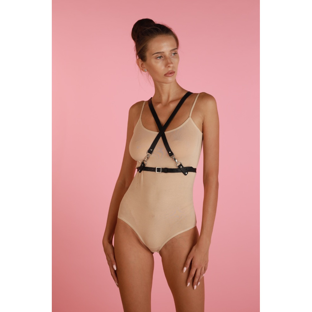 Портупея сексуальная One Size K36.1 Candy Hero, экокожа, черная, фото №6 — секс шоп Украина, NO TABOO