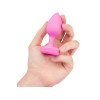 Анальная пробка с кристаллом S/M b-Vibe, с вибрацией, силиконовая, розовая, 7.6 х 3.7 см фото №7 — секс игрушки: Украина, NO TABOO