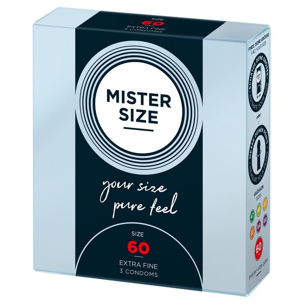 Презервативы из натурального латекса Mister Size 60 мм, 3 штуки, фото №0 — секс шоп Украина, NO TABOO