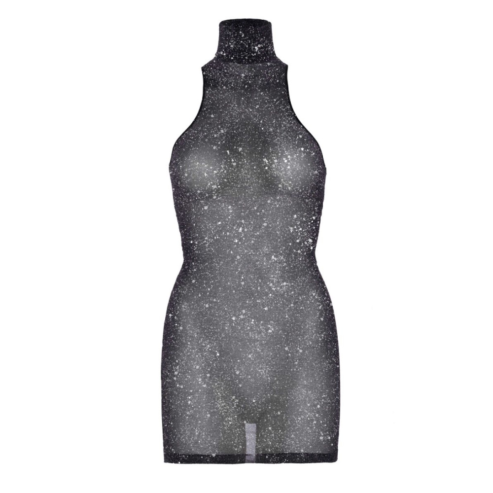 Платье сексуальное с блестками One Size Shimmer Leg Avenue, серебряное, фото №3 — секс шоп Украина, NO TABOO