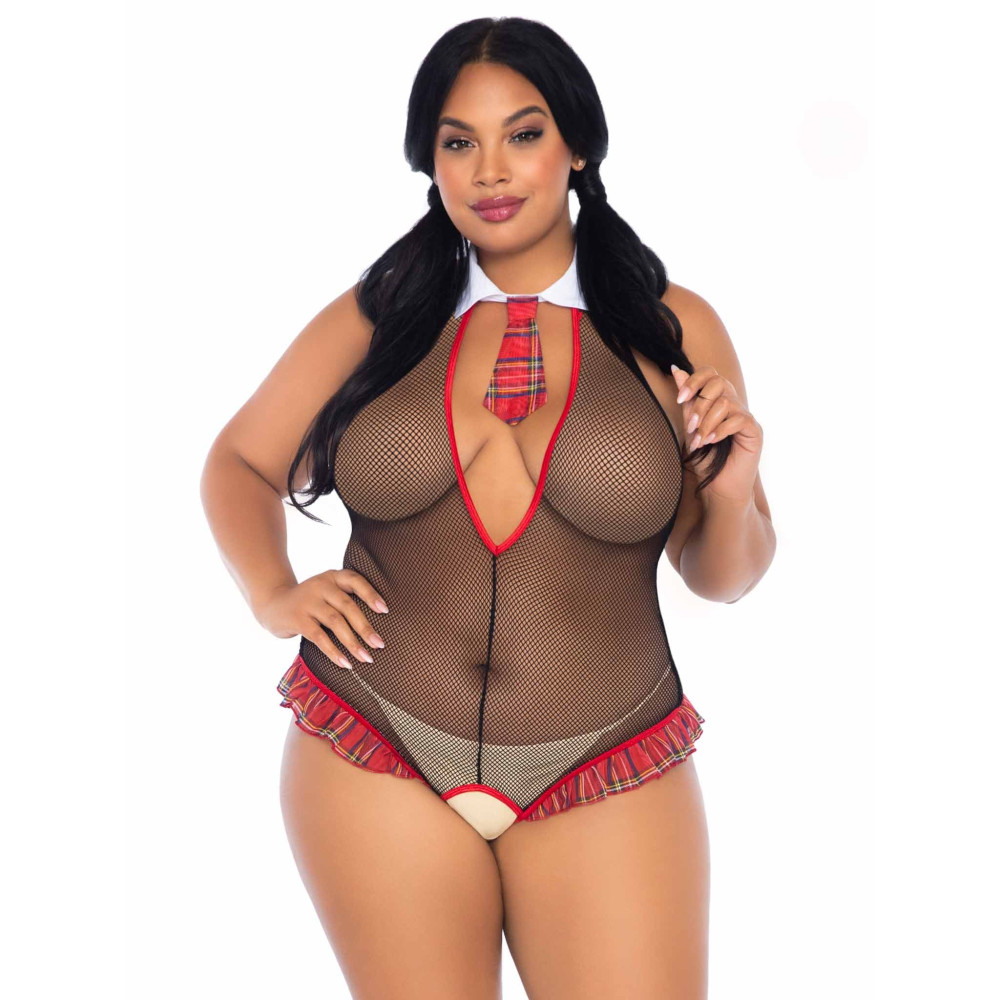 Наряд школьницы для ролевых игр XL/XXL Teachers Pet Leg Avenue, красно-черный, фото №0 — секс шоп Украина, NO TABOO
