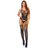 Бодистокинг сексуальный One Size Pure Obsession Leg Avenue, с узорами, черный, фото №1 — секс шоп Украина, NO TABOO