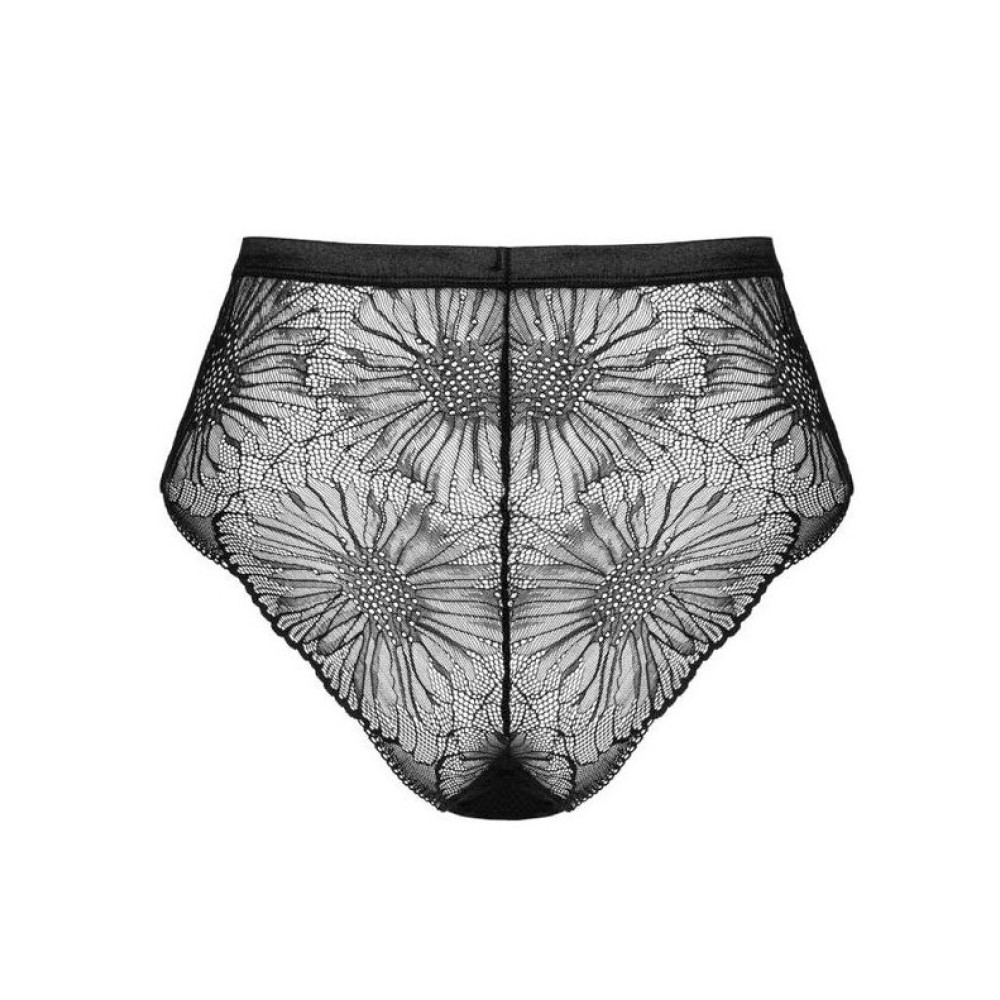 Трусики сексуальные M/L Obsessive Mibelia, кружевные, черные, фото №4 — секс шоп Украина, NO TABOO