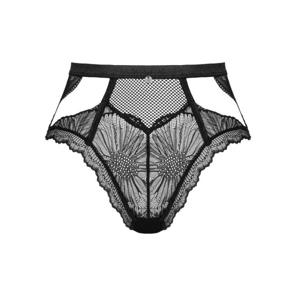 Трусики сексуальные M/L Obsessive Mibelia, кружевные, черные, фото №3 — секс шоп Украина, NO TABOO